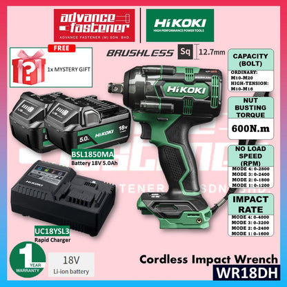 HiKOKI WR18DH 18V Cordless Impact Wrench 600N.m