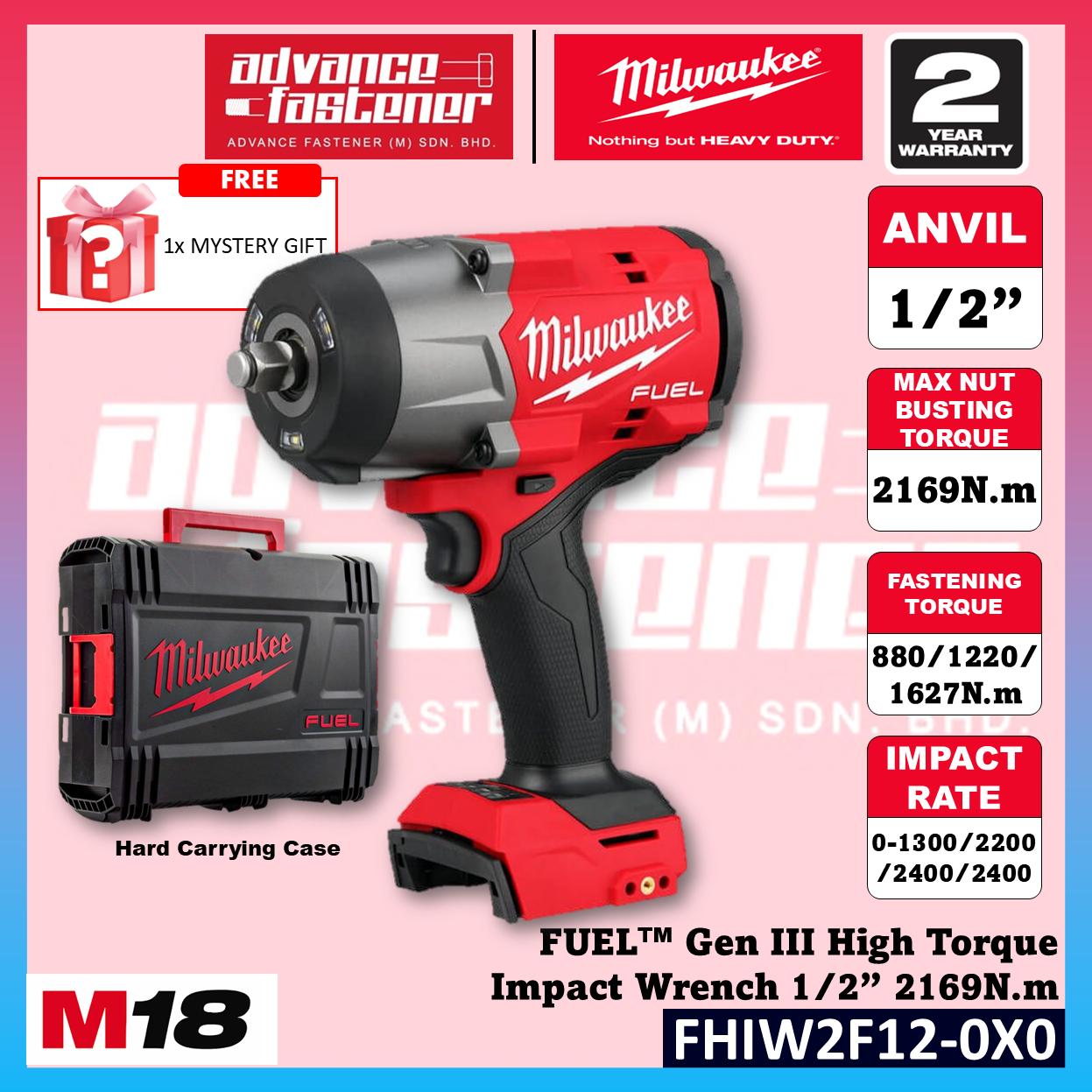 Milwaukee FHIW2F12-601B / FHIW2F12-0X0 M18 FUEL Gen III High Torque Impact Wrench 1/2" 2169N.m