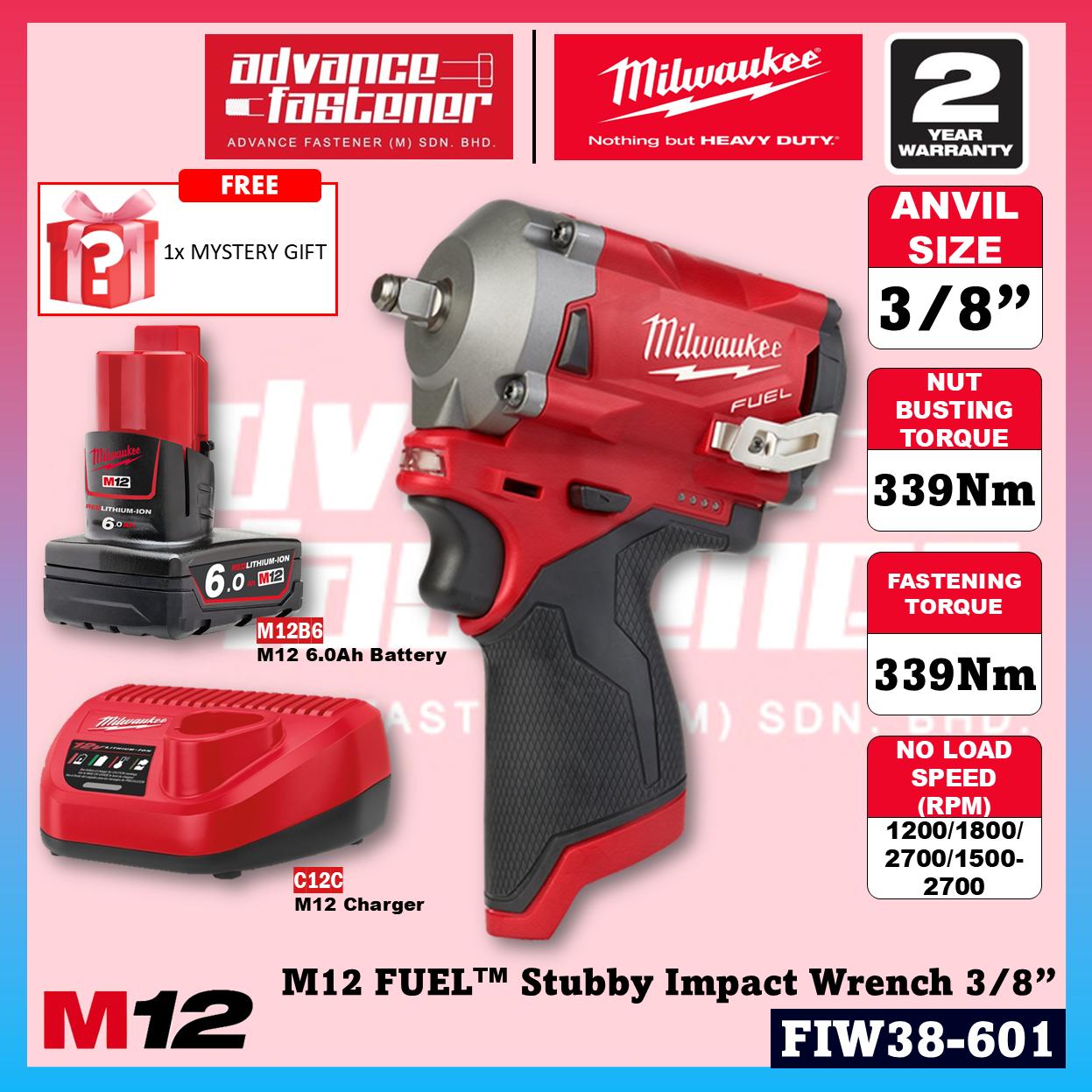 Milwaukee FIW38-301 / FIW38-0 M12 FUEL Stubby Impact Wrench 3/8"