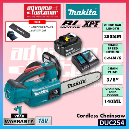 MAKITA DUC254 / DUC254Z001 / DUR191LRT2 18V Cordless Chain Saw 250MM (10") / Grass Trimmer