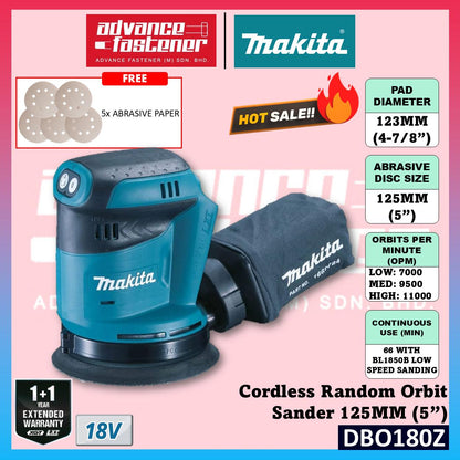 Makita 18V LXT Cordless Combo ( DBO481 Finishing Sander / DBO180 Random Orbit Sander )