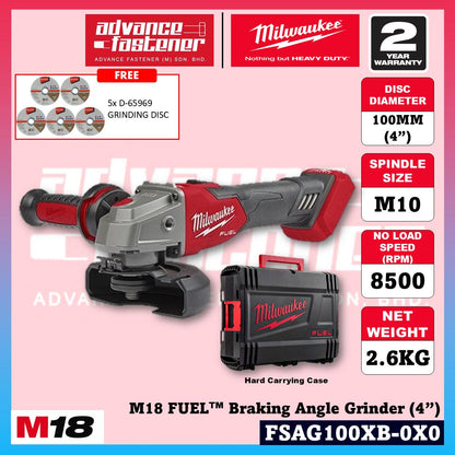 Milwaukee M18 CHIP & GRIND KIT ( FHX M18 FUEL Gen II Rotary Hammer / FID3 M18 FUEL Gen IV Impact Driver / FPD3 M18 FUEL Gen IV Driver Drill / FSAG100XB M18 FUEL Gen II Braking Grinder )