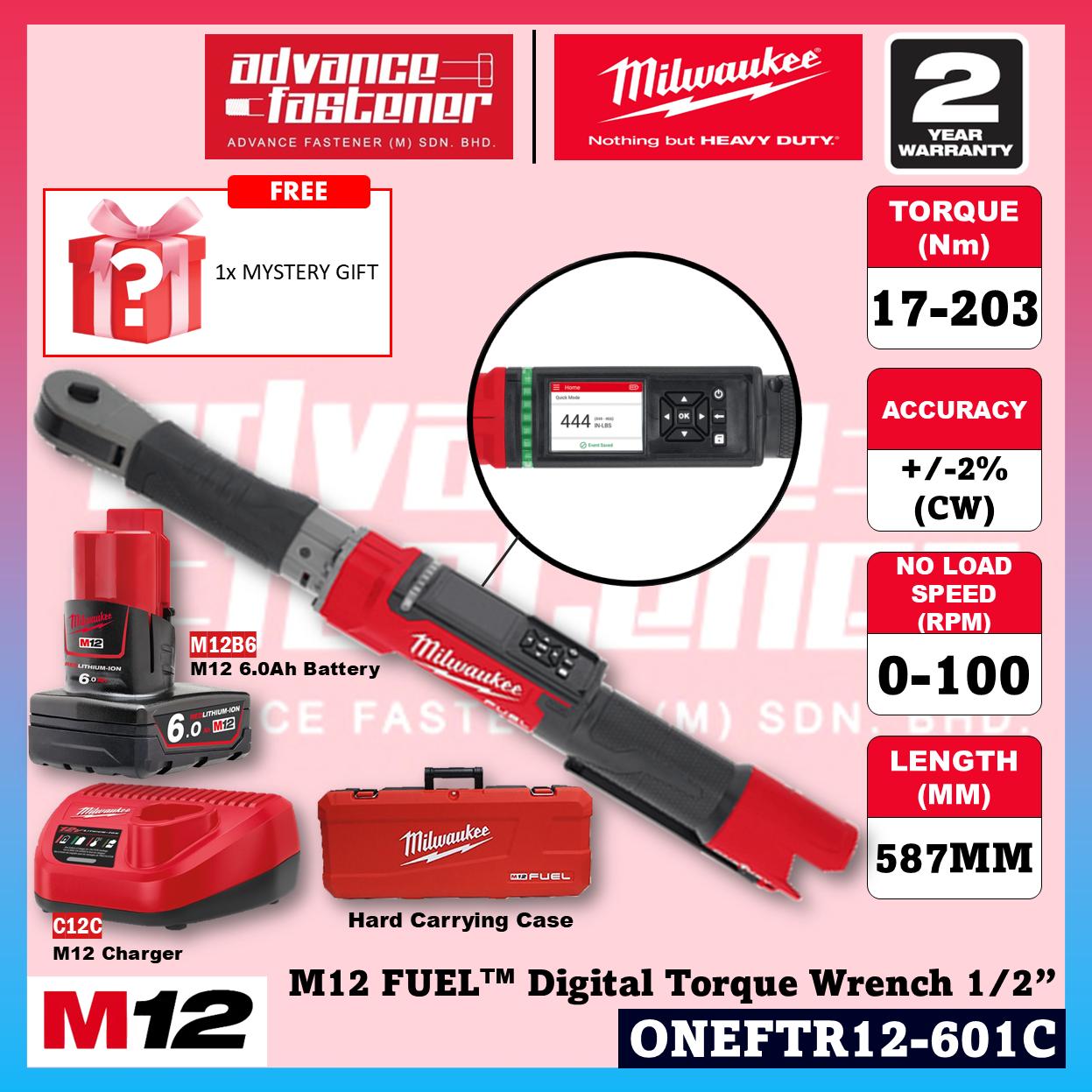 Milwaukee ONEFTR12-251C / ONEFTR12-0C0 M12 FUEL Digital Torque Wrench 1/2″ w/ ONE-KEY 203Nm