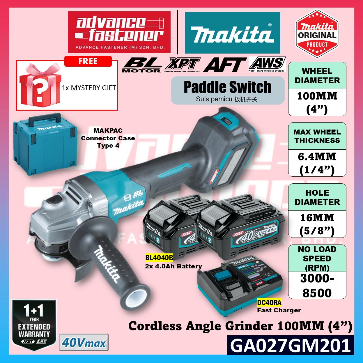 MAKITA GA027GM201 / GA027GZ 40Vmax Cordless Angle Grinder 100MM (4") ( Paddle Switch )