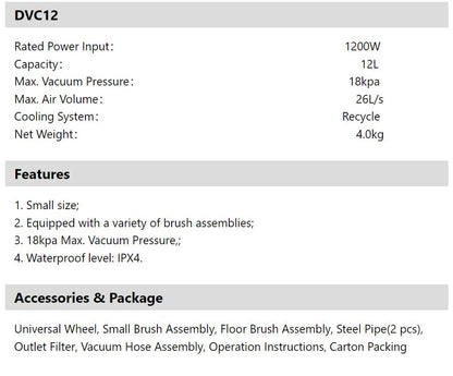 OFFER PWP DONG CHENG DVC12 Corded Vacuum Cleaner 12 Liter 1200W