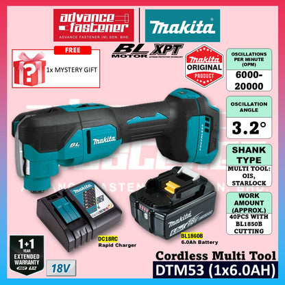 MAKITA DTM53RTJX1 / DTM53Z 18V Cordless Multi Tool