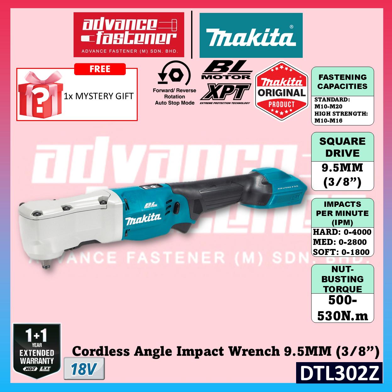 Makita DTL302 / DTL302Z 18V Cordless Angle Impact Wrench 9.5MM (3/8") (Brushless)