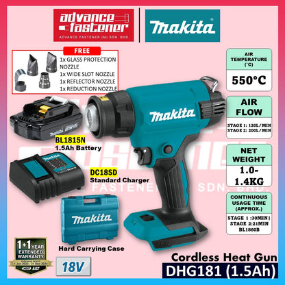 Makita DHG181 / DHG181ZK 18V Cordless Heat Gun