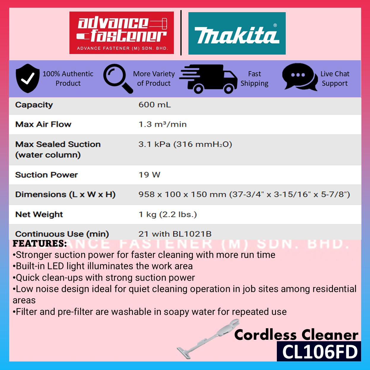 MAKITA CL106FDWYW / CL106FDZW 12Vmax Cordless Vacuum Cleaner ( CL106 )
