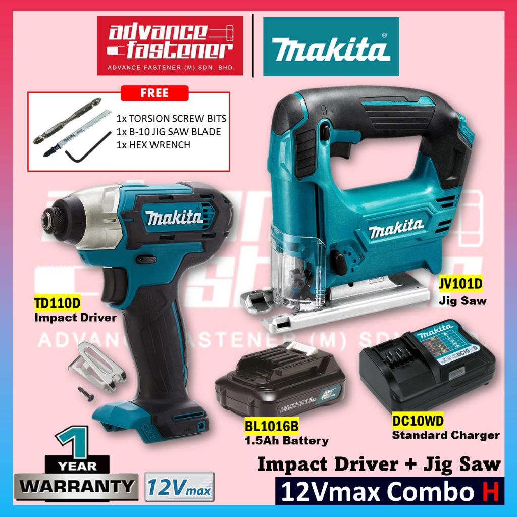 *Super Value* Makita 12Vmax Cordless Combo H ( TD110DZ Cordless Impact Driver + JV101D Cordless Jig Saw )
