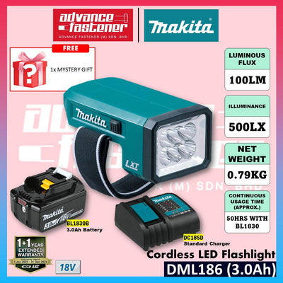 Makita DML186 / DEBDML186 18V Cordless LED Flashlight