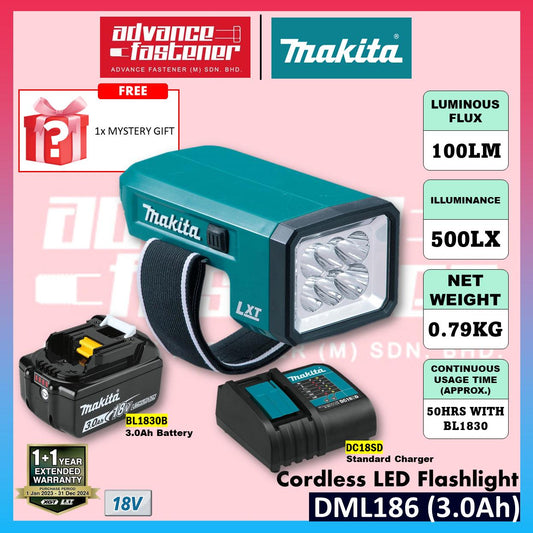 Makita DML186 / DEBDML186 18V Cordless LED Flashlight