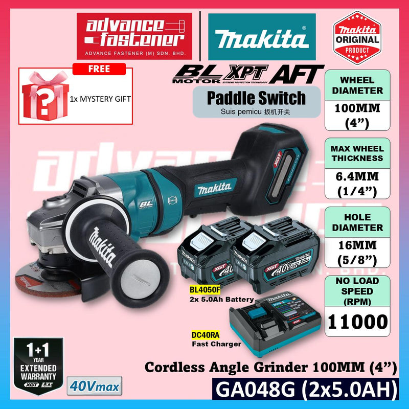 MAKITA GA048GZ 40Vmax Cordless Angle Grinder 100MM (4