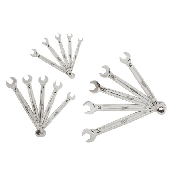 Milwaukee 4932-4642-58 MAXBITE Metric Combination Wrench Set 15 Pcs