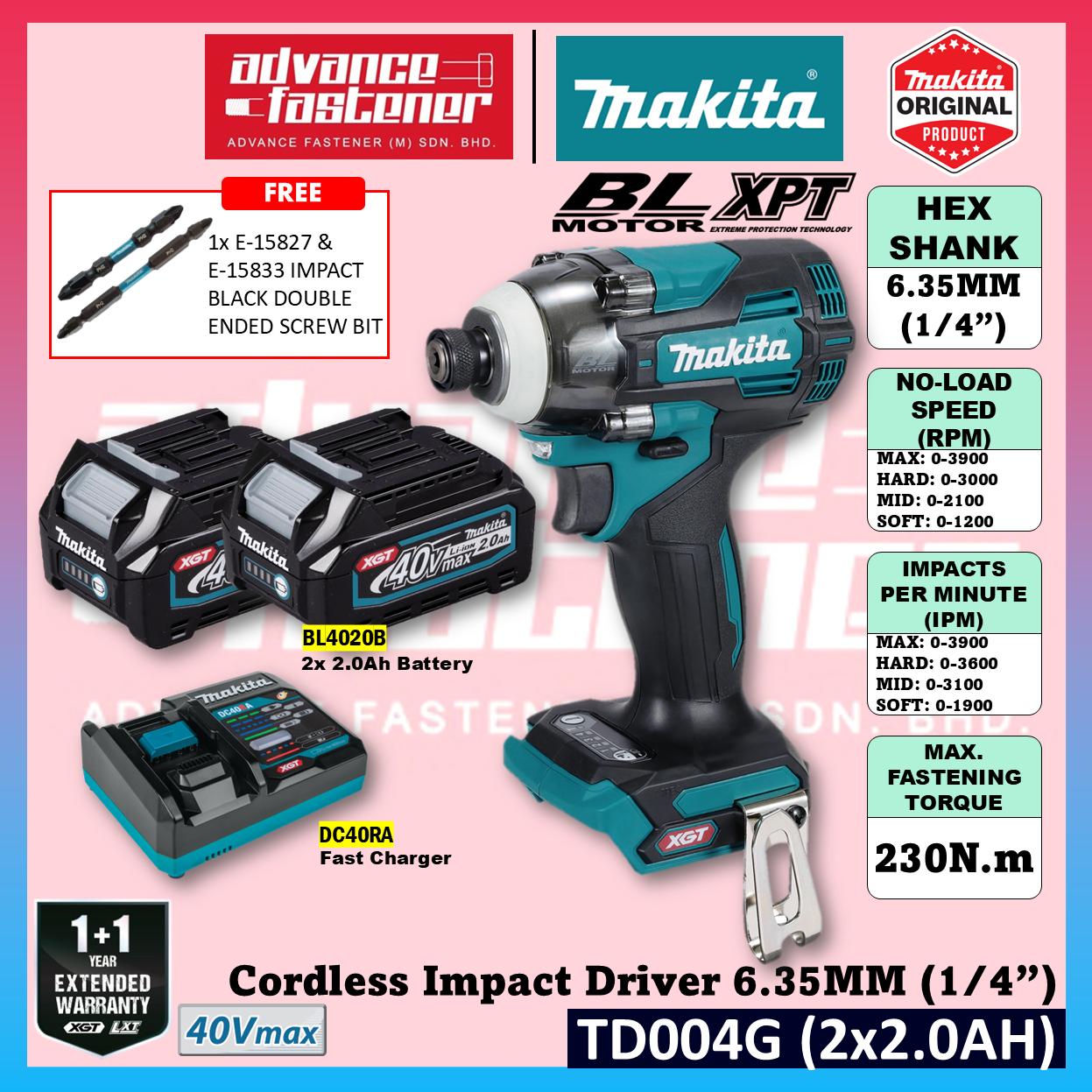 Makita TD004 / TD004GZ 40Vmax Cordless Impact Driver 6.35MM (1/4")