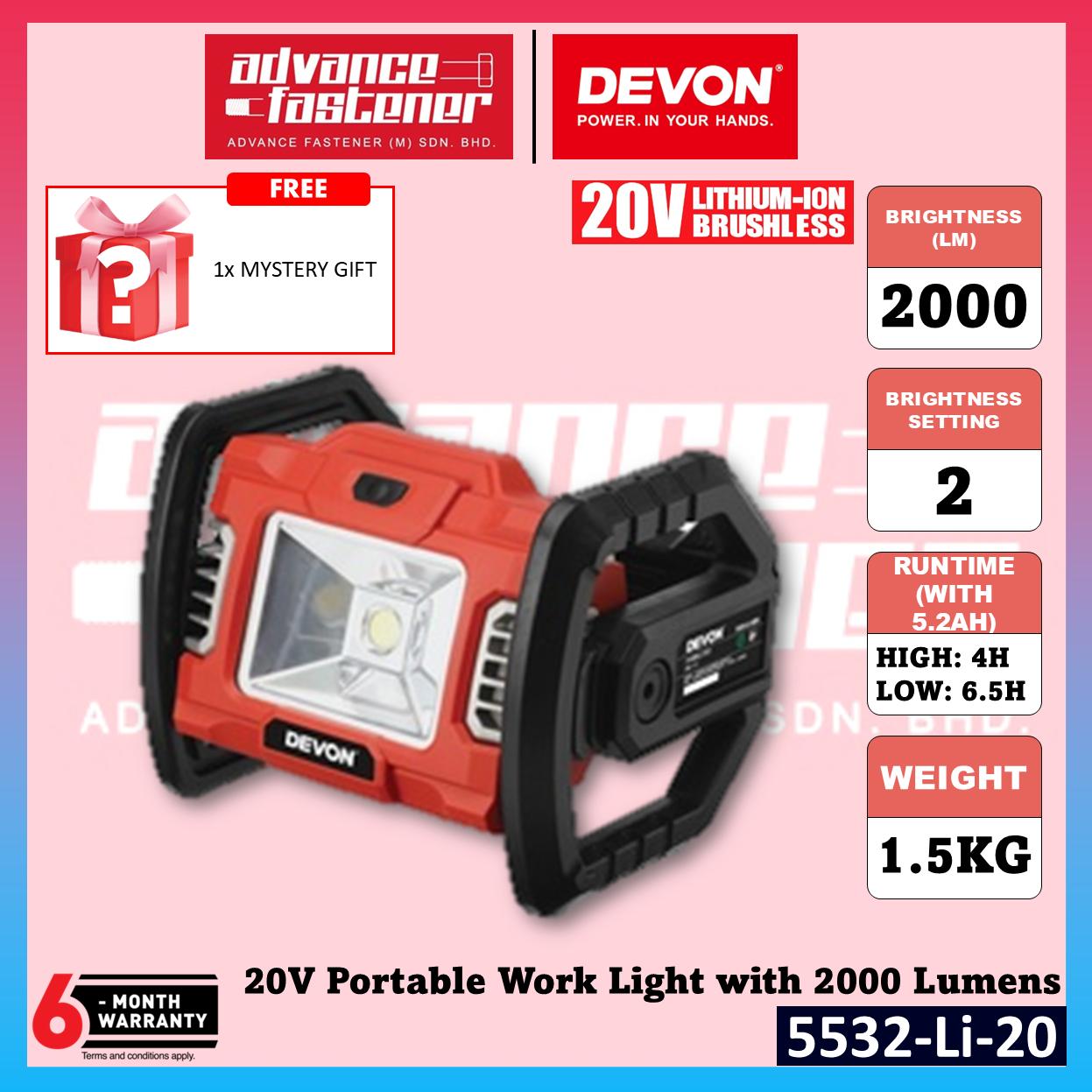 Devon 20V Cordless Emergency Utility Combo ( 5940-Li-20 Dual Function Inflator 5532-Li-20 Work Light