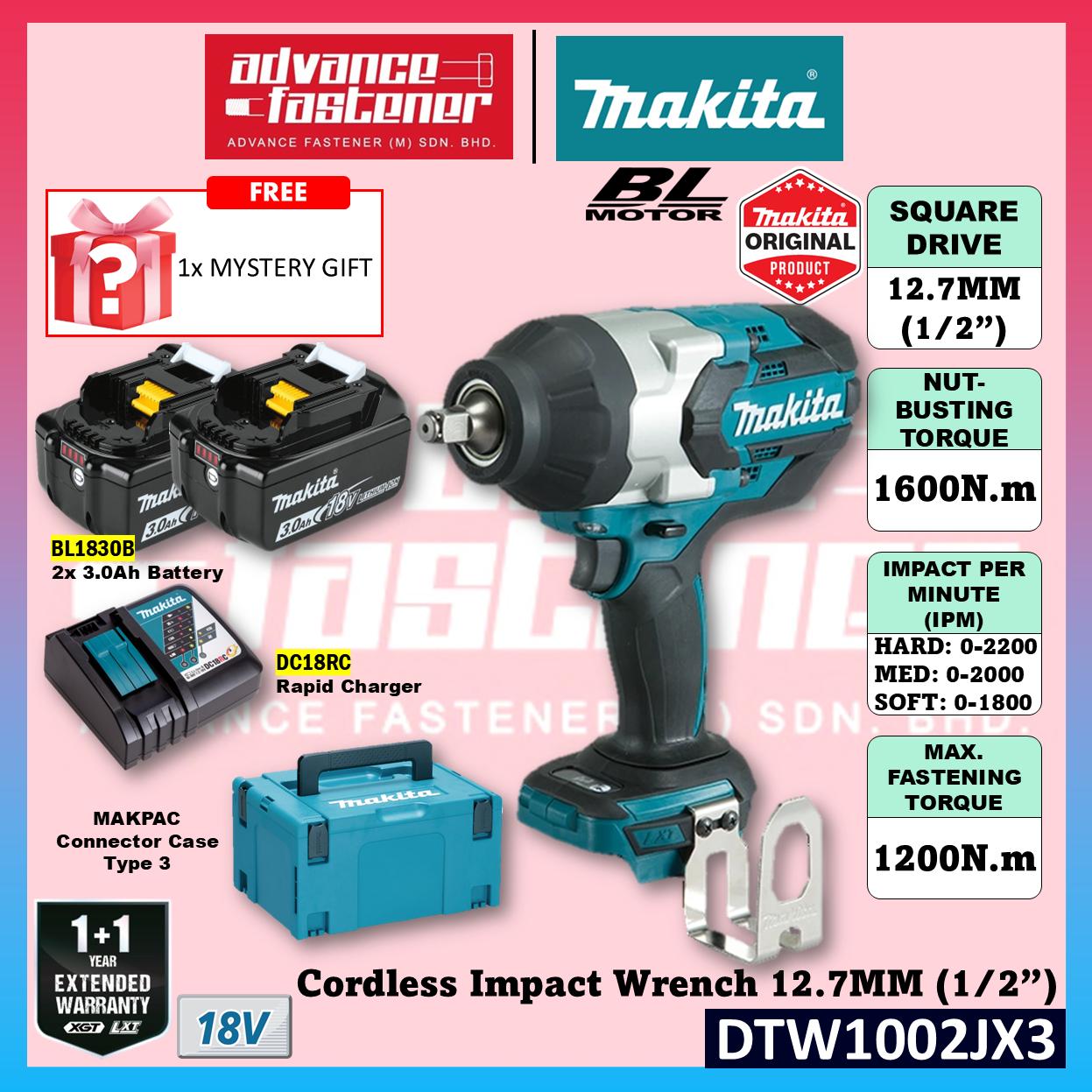 Makita DTW1002JX2 / DTW1002JX3 / DTW1002JX4 / DTW1002RFJ / DTW1002ZX2 18V Cordless Impact Wrench 12.7MM (1/2")