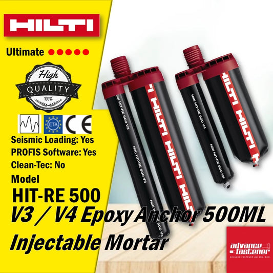 HILTI HIT-RE500 V3 / V4 Epoxy Anchor 500ML Injectable Mortar