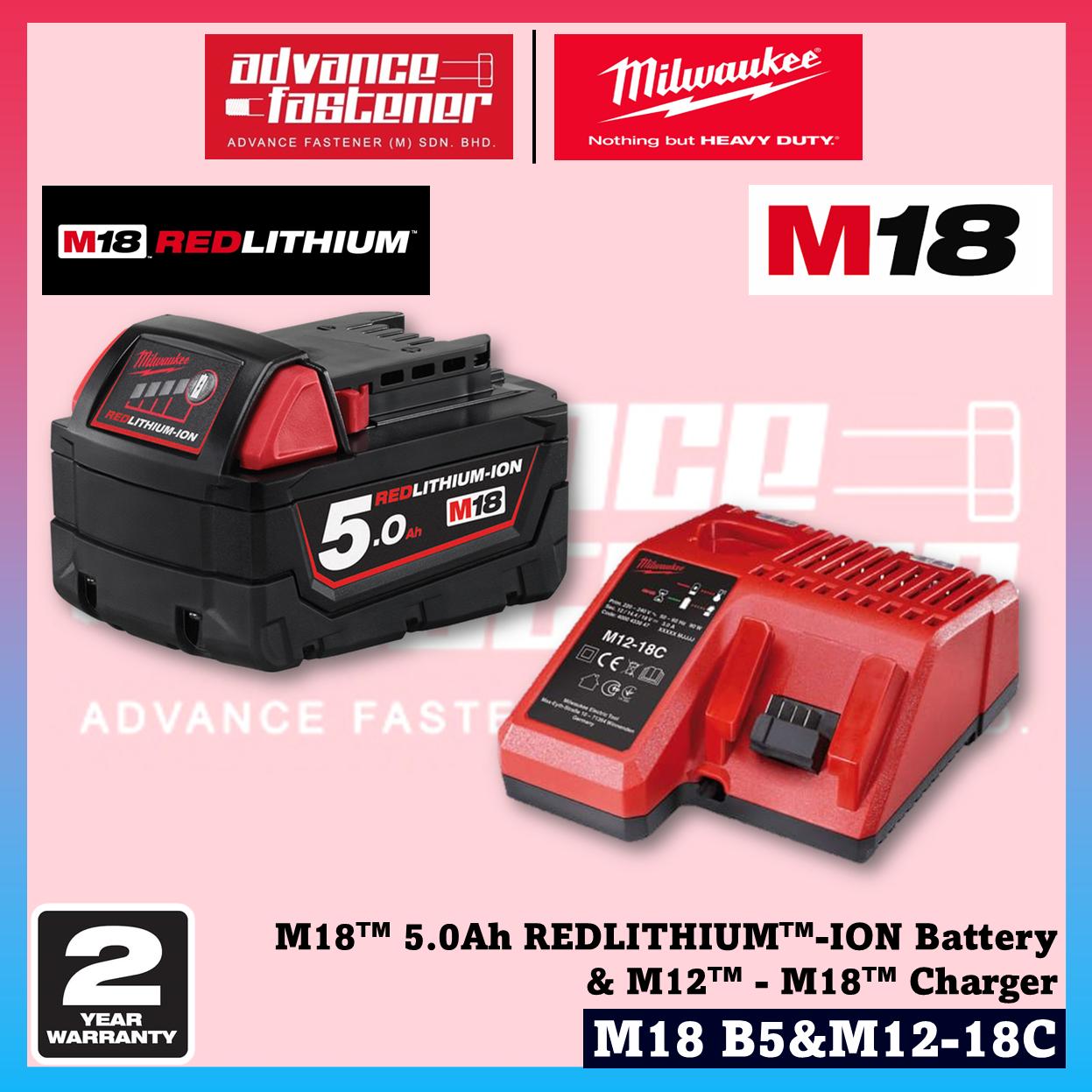 MILWAUKEE M18 Batteries & Charger 3.0Ah 5.0Ah 6.0Ah 8.0Ah 12.0Ah RED-LITHIUM-ION & FORGE Battery