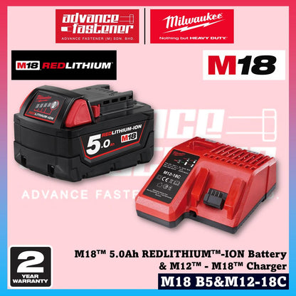 MILWAUKEE M18 Batteries & Charger 3.0Ah 5.0Ah 6.0Ah 8.0Ah 12.0Ah RED-LITHIUM-ION & FORGE Battery