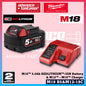 MILWAUKEE M18 Batteries & Charger 3.0Ah 5.0Ah 6.0Ah 8.0Ah 12.0Ah RED-LITHIUM-ION & FORGE Battery
