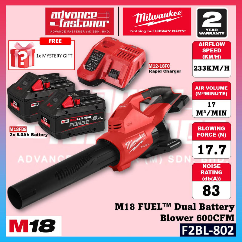 Milwaukee F2BL-502 / F2BL-0 M18 FUEL Dual Battery Blower 600CFM