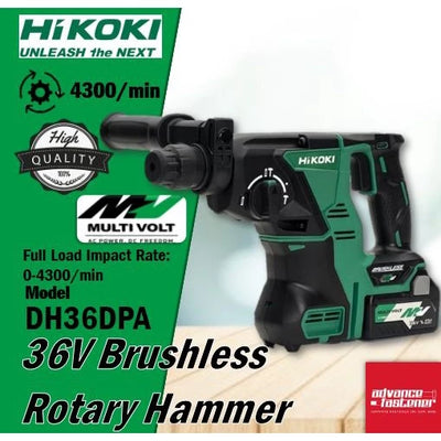 HIKOKI DH36DPA MULTI VOLT 36V Brushless Rotary Hammer