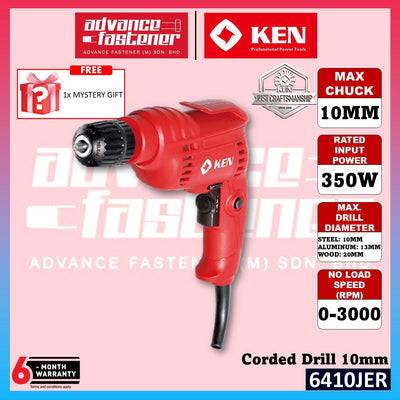 KEN 6410JER Corded Drill 10MM 350W