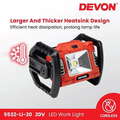 Devon 20V Cordless Emergency Utility Combo ( 5940-Li-20 Dual Function Inflator 5532-Li-20 Work Light