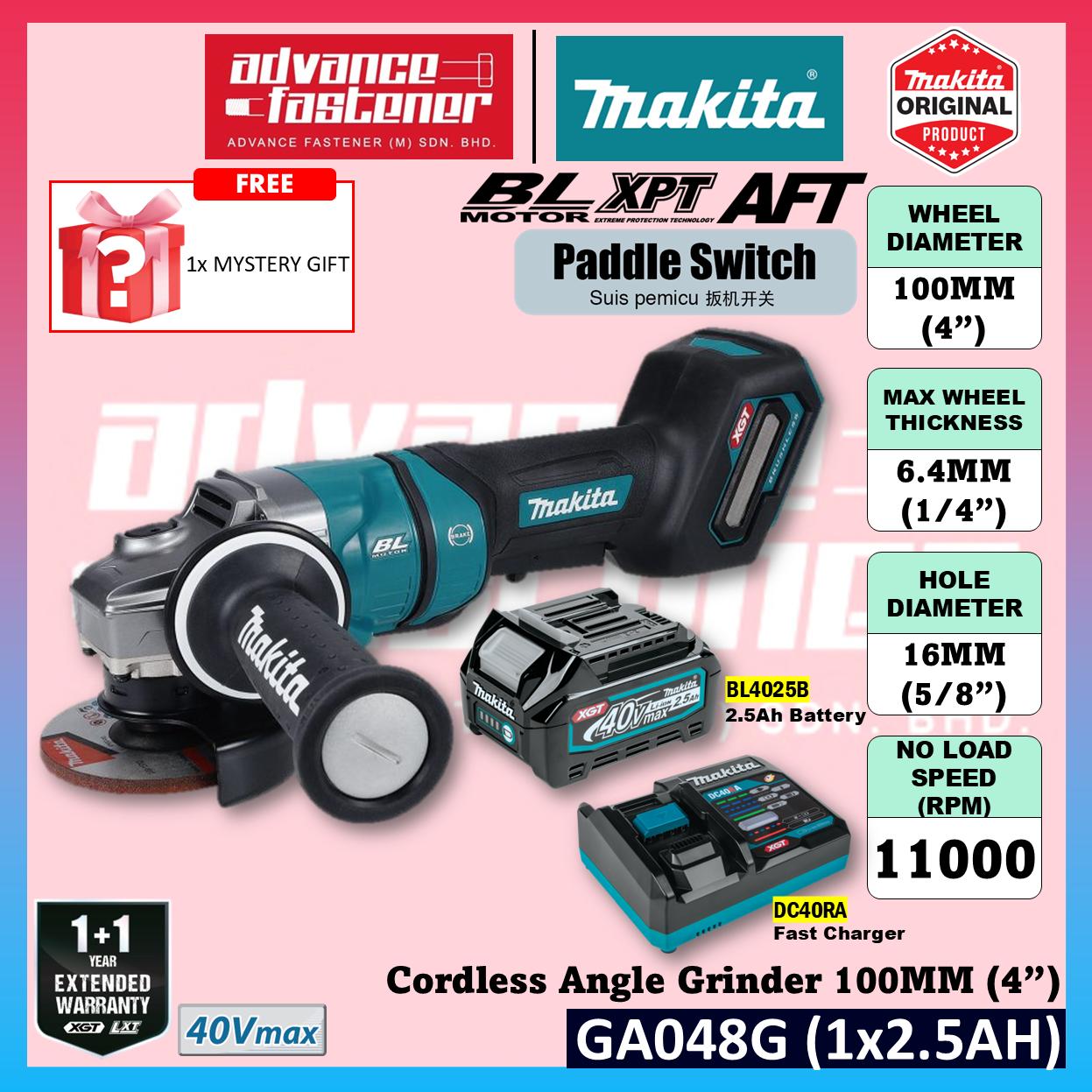 MAKITA GA048GZ 40Vmax Cordless Angle Grinder 100MM (4") ( Paddle Switch )