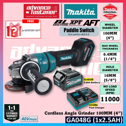 MAKITA GA048GZ 40Vmax Cordless Angle Grinder 100MM (4") ( Paddle Switch )
