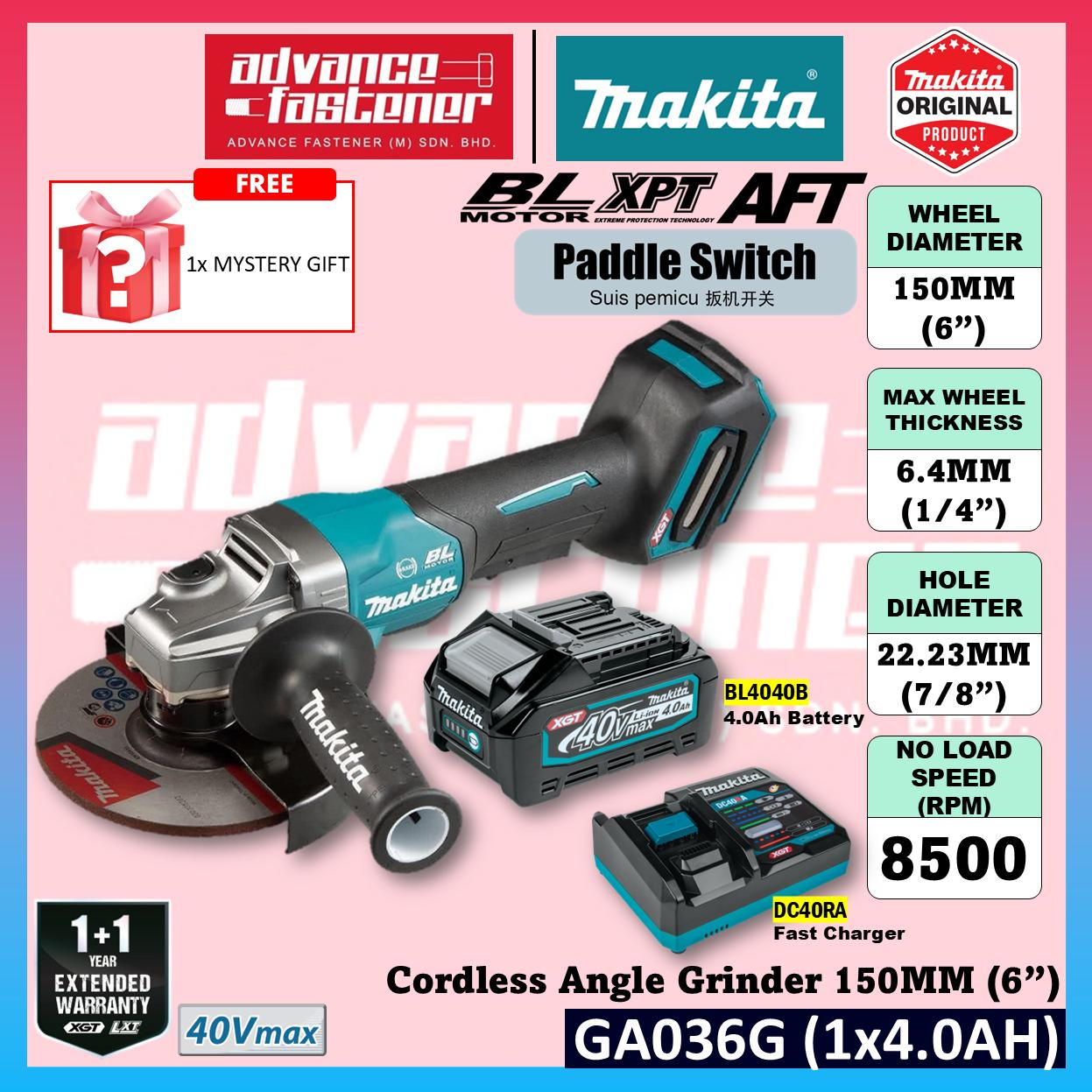 MAKITA GA036GZ 40Vmax Cordless Angle Grinder 150MM ( 6" ) ( Paddle Switch )
