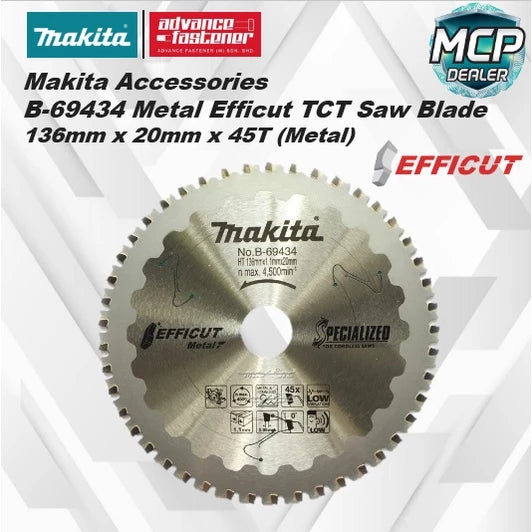 MAKITA B-69434 Metal Efficut TCT Saw Blade 136mm x 20mm x 45T