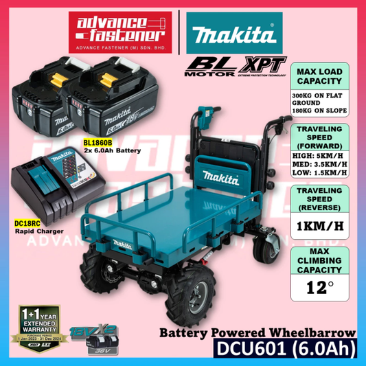 Makita DCU601 / DCU601Z 18Vx2 Battery Powered Wheelbarrow