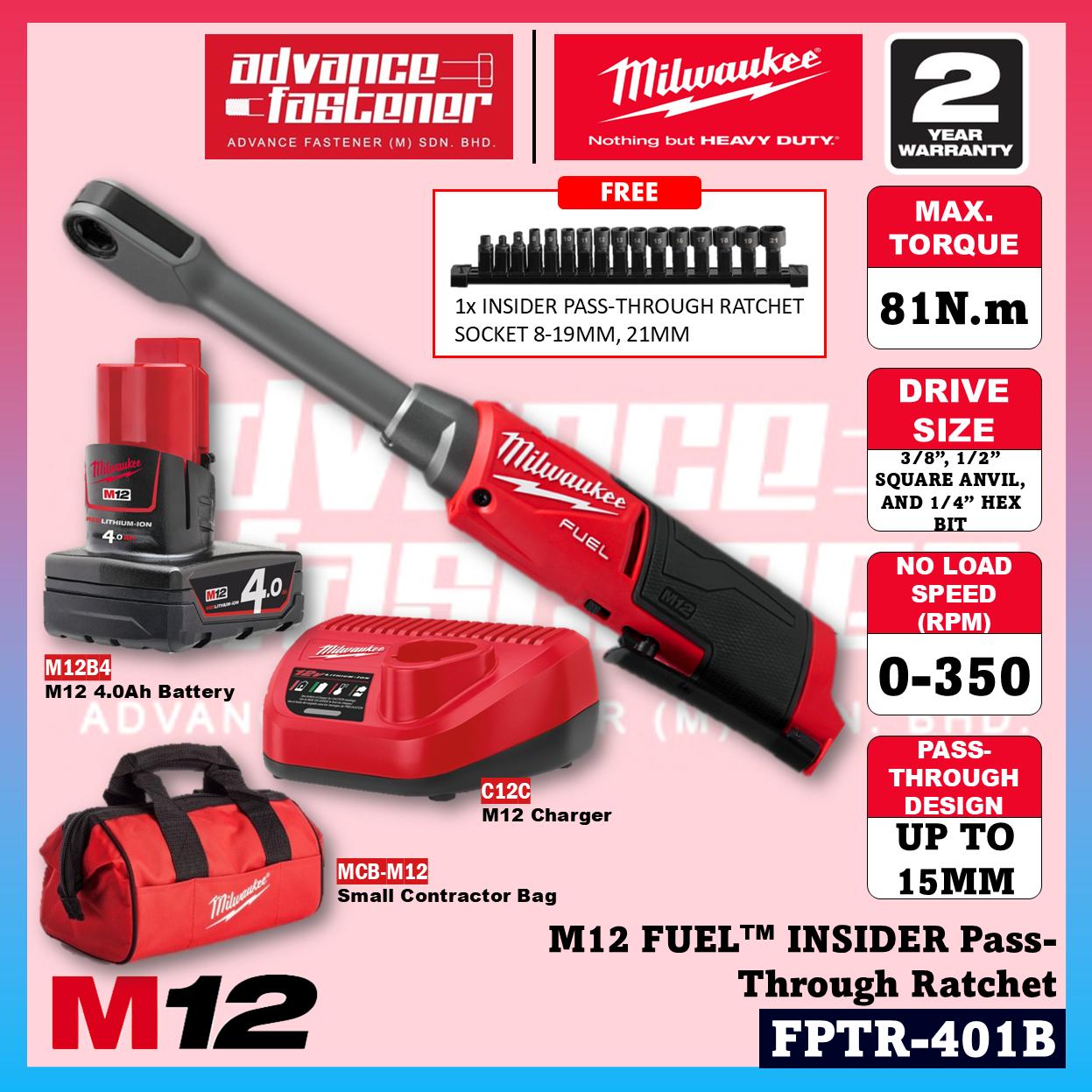 Milwaukee FPTR-251 / FPTR-0 M12 FUEL INSIDER Extended Pass-Through Ratchet