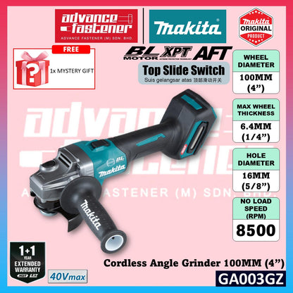 MAKITA GA003GM201 / GA003GD201 / GA003GZ 40Vmax Cordless Angle Grinder 100MM (4")