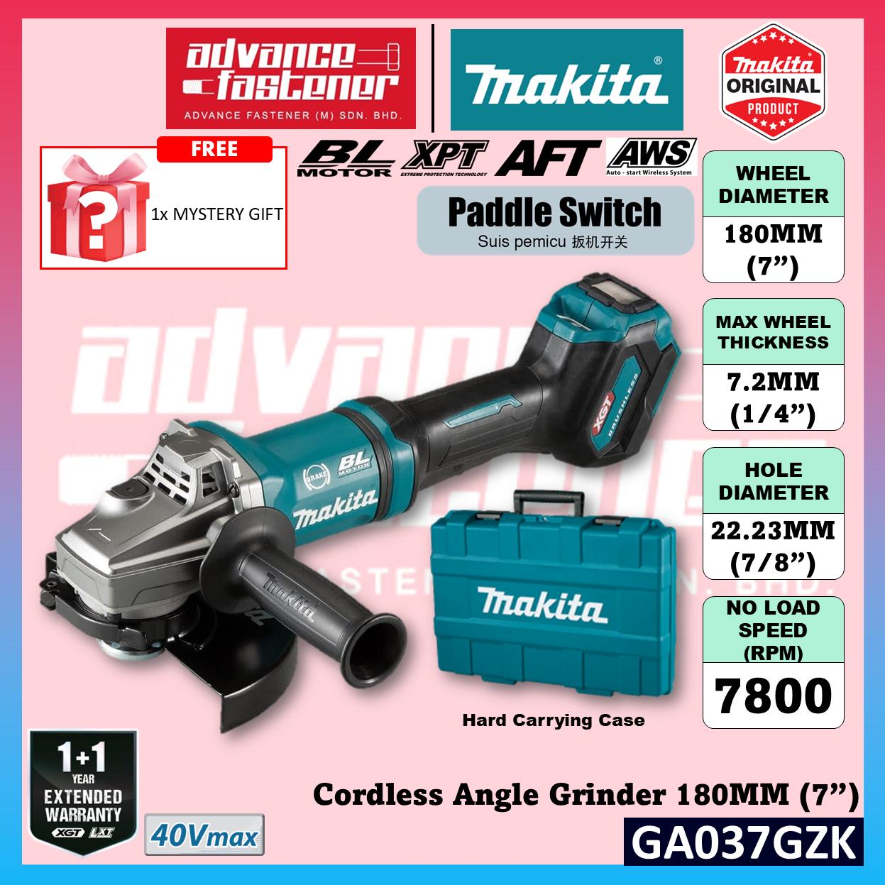 MAKITA GA037GZK 40Vmax Cordless Angle Grinder 180MM (7") ( Paddle Switch )
