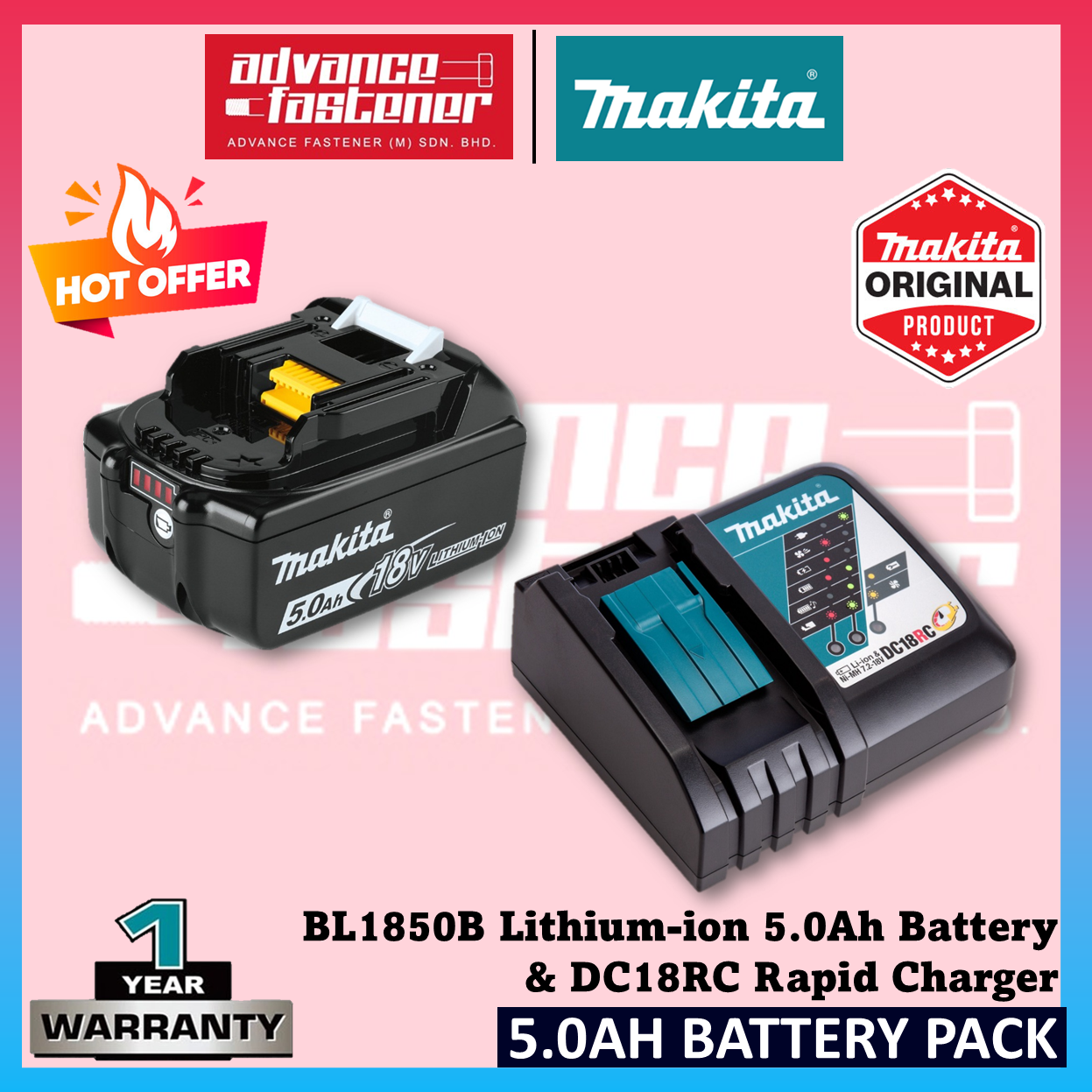 Makita 18V LXT Lithium-Ion Battery & Charger 2.0Ah–12.0Ah Original