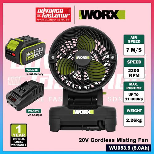 WORX WU053.9 20V Cordless Misting Fan