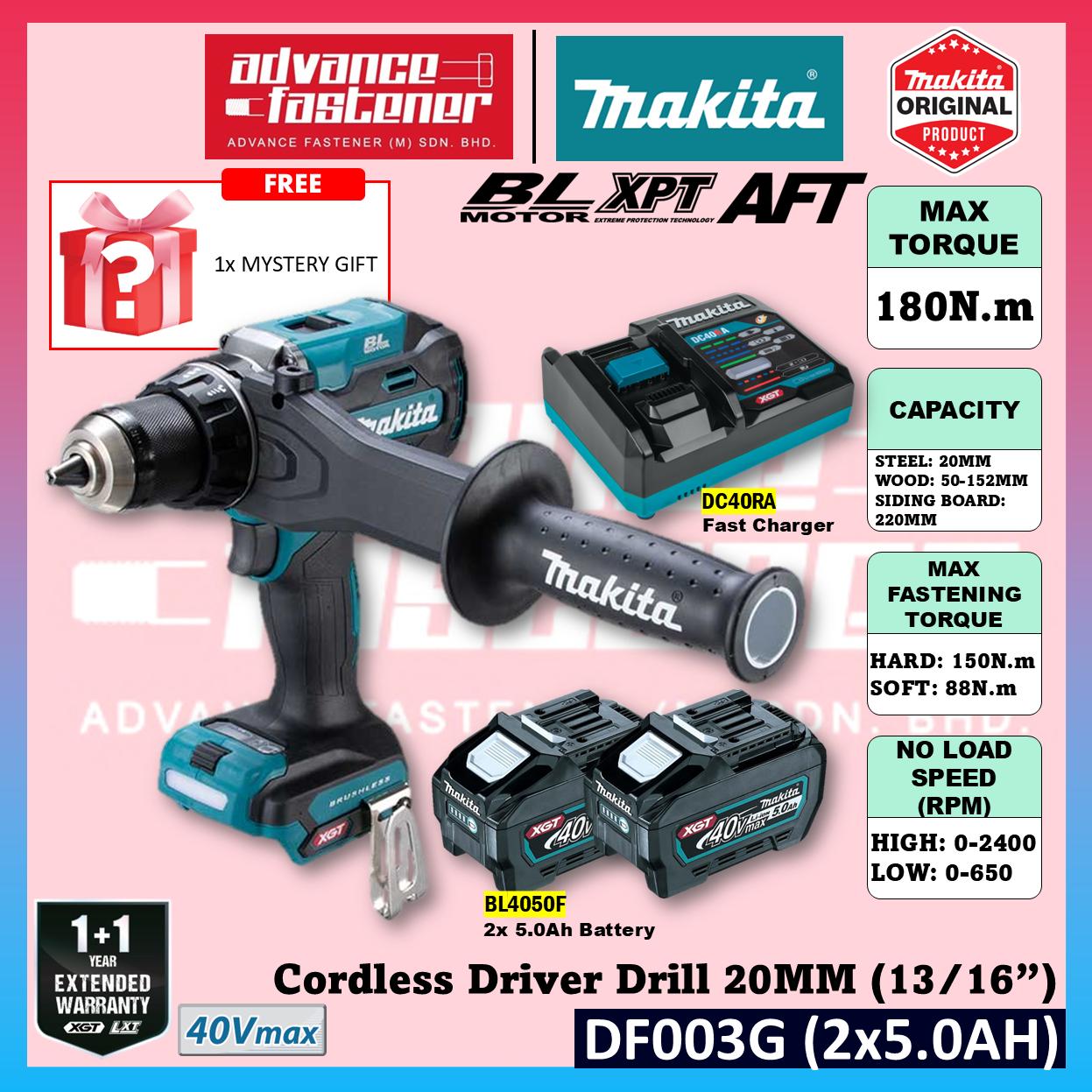 Makita DF003G / DF003GZ 40Vmax Cordless Driver Drill 20MM (13/16") (Brushless)