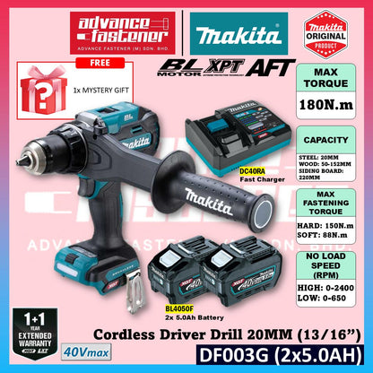 Makita DF003G / DF003GZ 40Vmax Cordless Driver Drill 20MM (13/16") (Brushless)