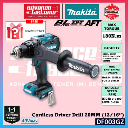 Makita DF003G / DF003GZ 40Vmax Cordless Driver Drill 20MM (13/16") (Brushless)