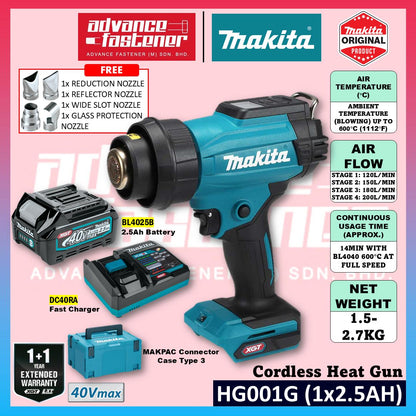 MAKITA HG001GZ02 40Vmax Cordless Heat Gun 600°C