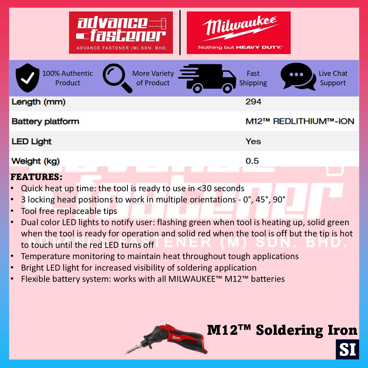 Milwaukee SI-401 / SI-0 M12 Soldering Iron