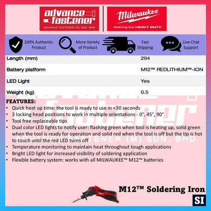 Milwaukee SI-401 / SI-0 M12 Soldering Iron