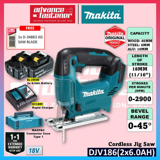 Makita DJV186 / DJV186Z 18V Cordless Jig Saw