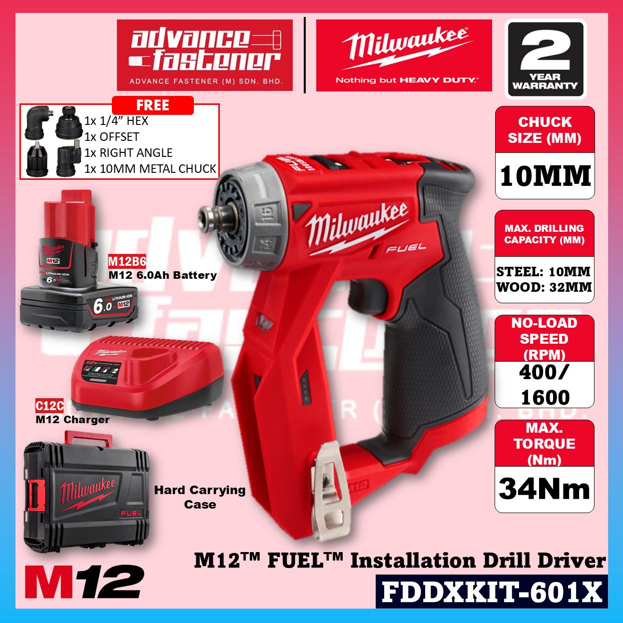 Milwaukee FDDXKIT-0X M12 FUEL Installation Kit Drill / Driver w/ Interchangeable Heads