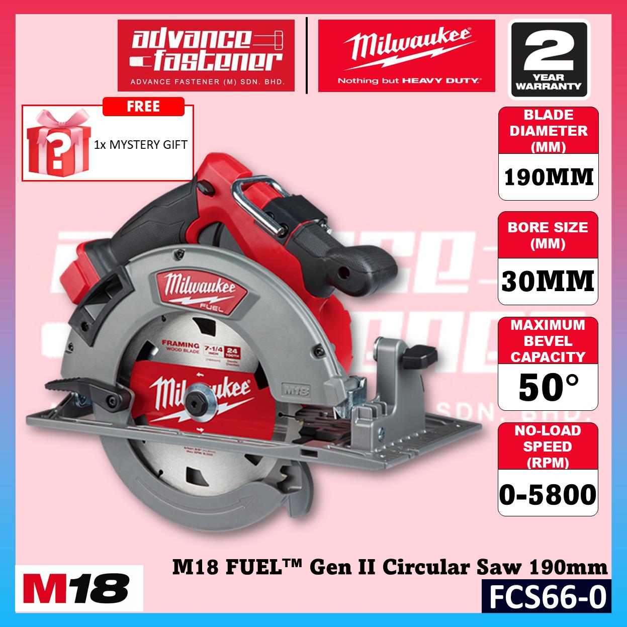 Milwaukee FCS66-502 / FCS66-0 M18 FUEL Gen II Circular Saw 190MM ( 7-1/2" )