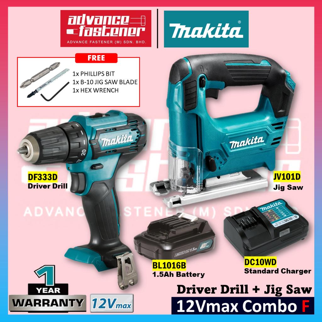 Super Value Makita 12Vmax Cordless Combo F ( DF333D Cordless Driver Drill + JV101D Cordless Jig Saw )