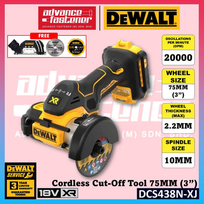 DeWalt DCD438N-XJ 18V XR Brushless Cut Off Saw 75mm (3")